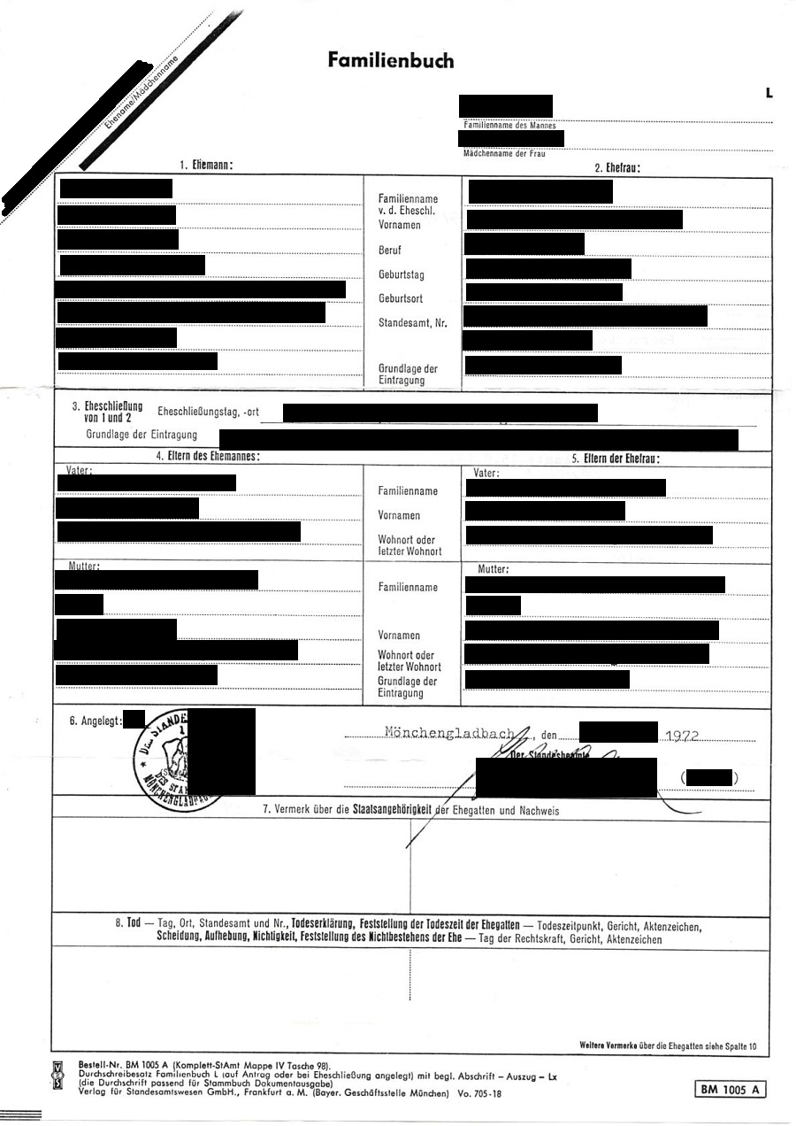 Erweiterte Meldebestätigung | Musterübersetzung, Vorlage für Übersetzung